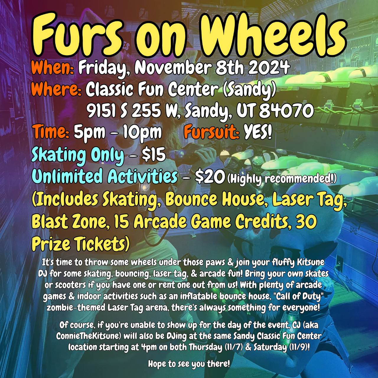 Flyer for Furs on Wheels