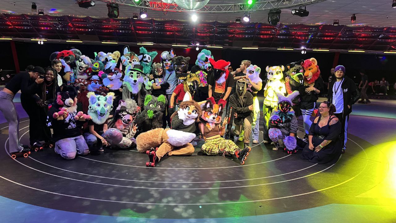 A group photo of fursuiters at the Classic Fun Center in Sandy